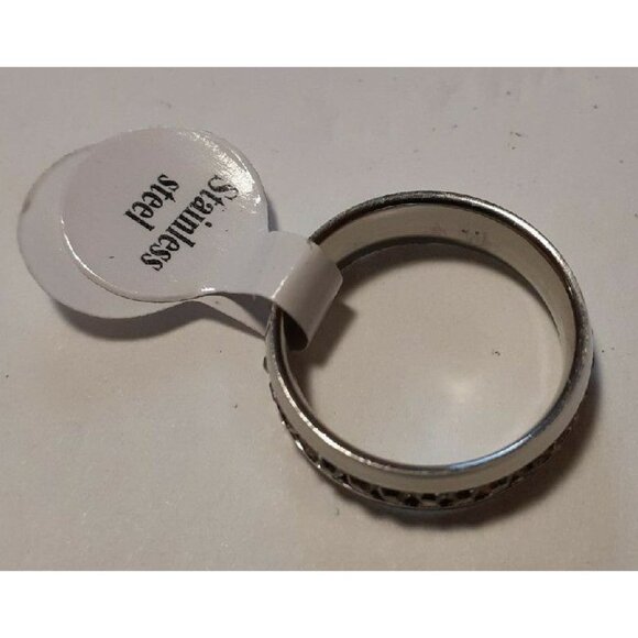 Stainless Steel Crystal Ring size 7 - Picture 2 of 4